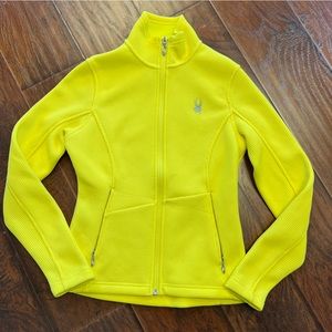 Spyder Core Full Zip Mid Weight Yellow Sweater size XS